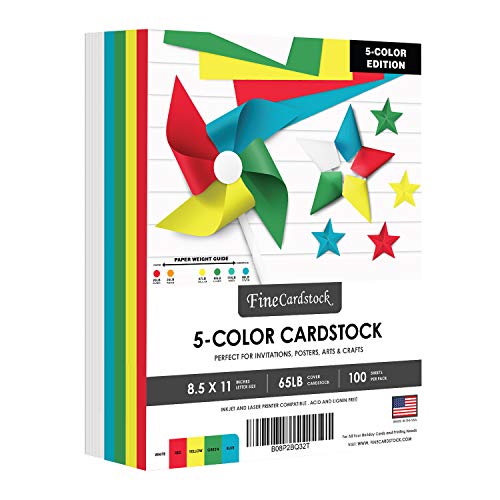 150-Sheet Assorted Color Cardstock Paper 8.5 x 11 for DIY Crafts & Printing