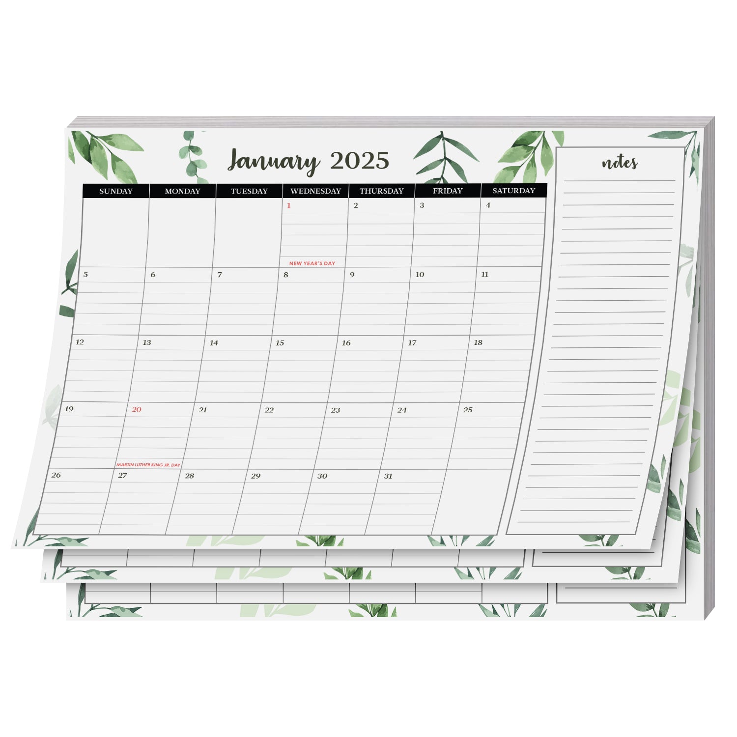 2025 Desk Year Calendar Desktop or Wall Planner, Tear-Off Pad for Easy Planning, Includes a Notes Section To Do's for the Year of 2025