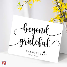 Beyond Grateful Thank You So Very Much Greeting Cards, Blank White Interior | A2 | 10 per Pack