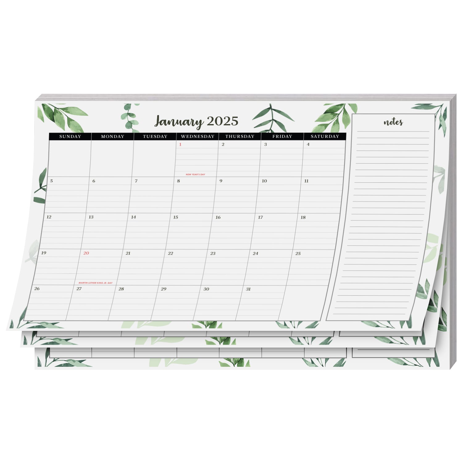 2025 Desk Year Calendar Desktop or Wall Planner, Tear-Off Pad for Easy Planning, Includes a Notes Section To Do's for the Year of 2025