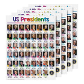 USA Presidents Chart for Preschool to Gradeschool Kids - Educational Learning Aid | 8.5" x 11" | 5 Pack