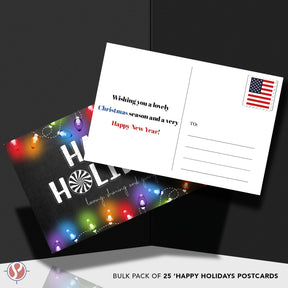 2025 Happy Holidays - Loving Sharing Giving Postcards for Christmas New Year's Greetings, Invitations - 4" x 6" - 25 per Pack