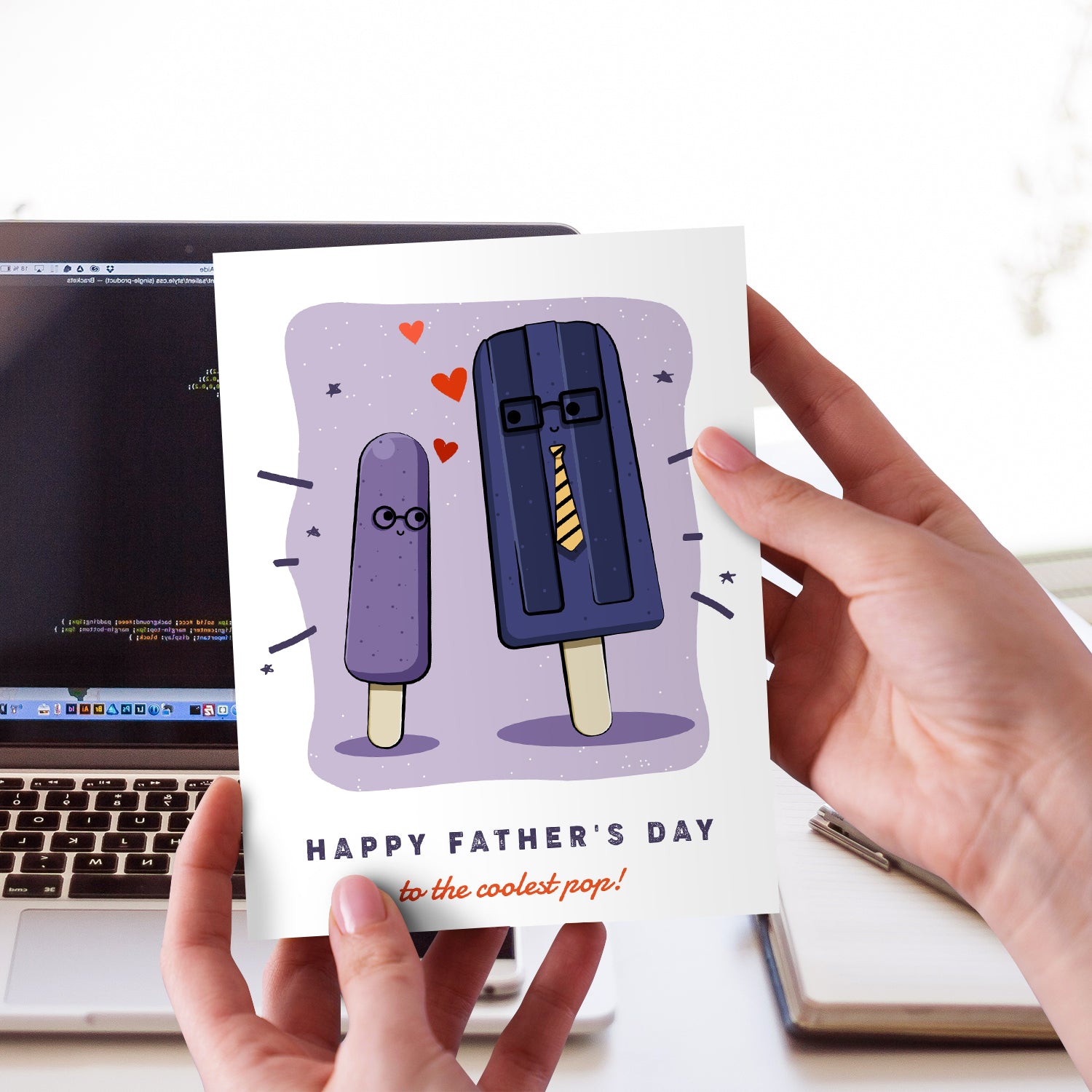 Happy Father's Day to the Coolest Pop! Greeting Cards and Envelopes for Dad, Stepdad | 4.25 x 5.5 | 10 per Pack