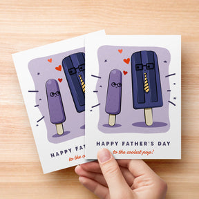 Happy Father's Day to the Coolest Pop! Greeting Cards and Envelopes for Dad, Stepdad | 4.25 x 5.5 | 10 per Pack