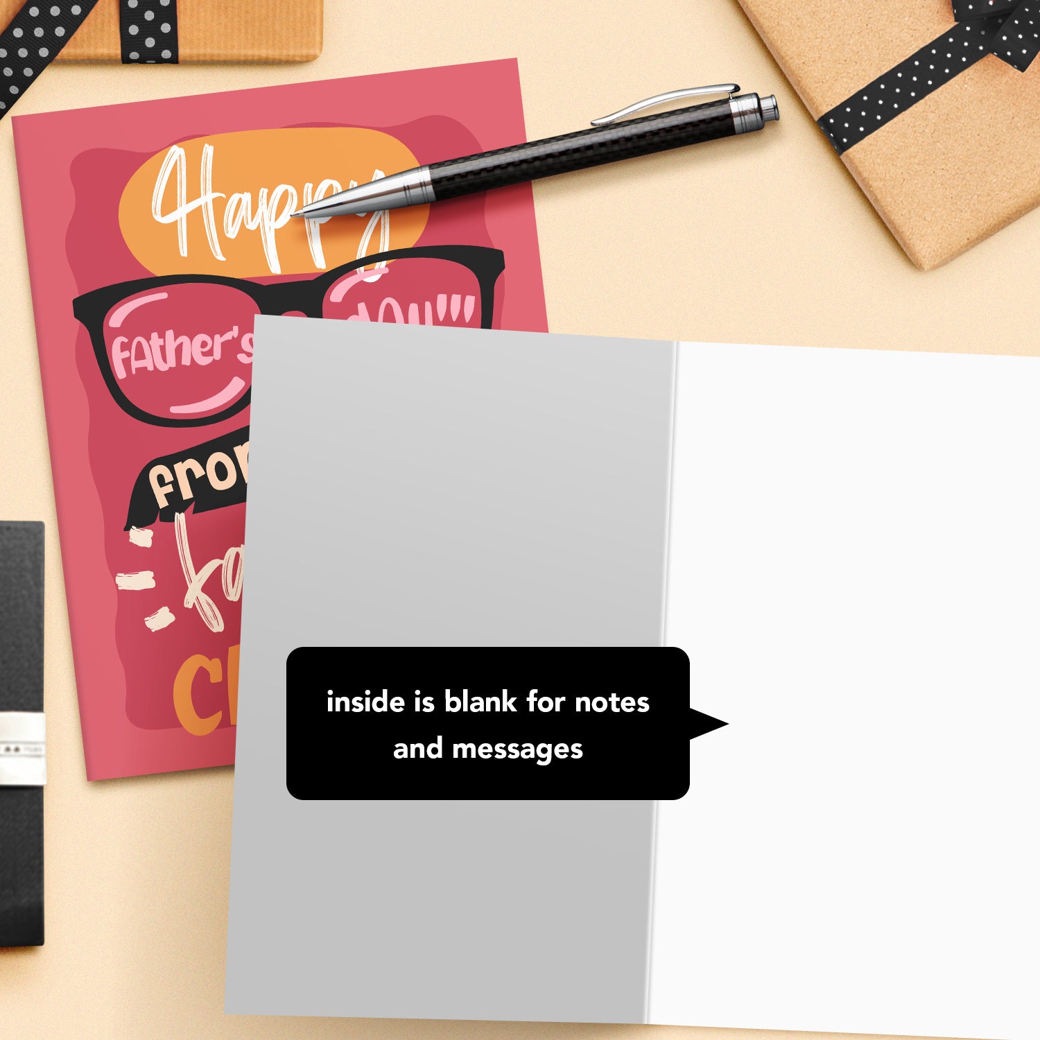 Happy Father's Day from Your Favorite Child Greeting Cards and Envelopes for Dad, Stepdad | 8.5 x 11 | 2 per Pack