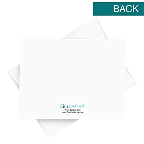 S Superfine Printing Greeting Cards Set - 4.25 x 5.5 Inches Blank White Cardstock & Envelopes Perfect