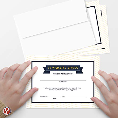 Felicitaciones elegantes tarjetas de notas planas | Completar espacios en blanco | 25 tarjetas y sobres