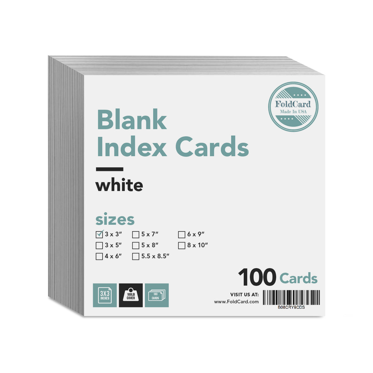  100 Pack White Blank Index Cards 4x6 Thick Paper