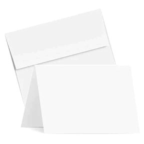 50 Blank 5x7 inch White 80lb. Cardstock Paper Foldable Greeting Card &  Envelopes