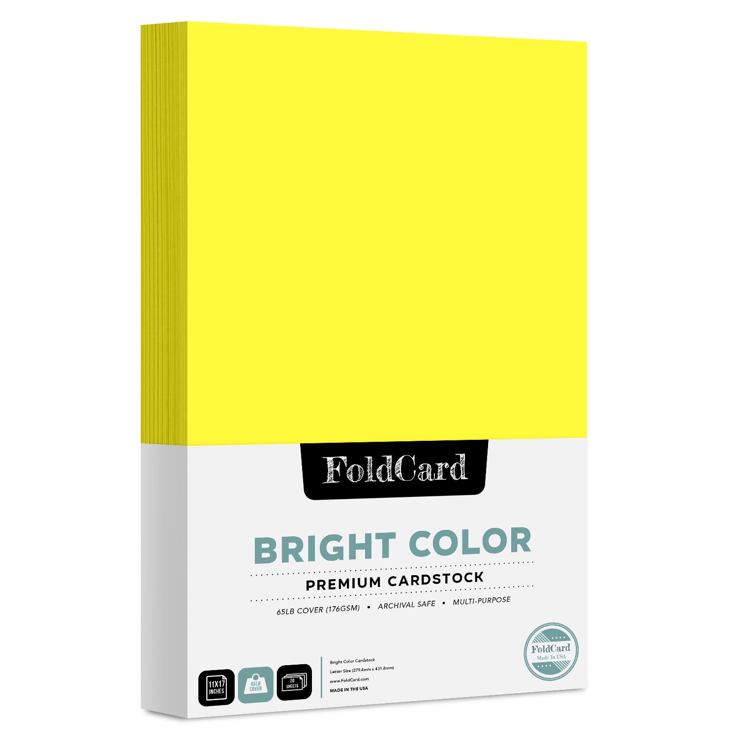  100 Bright Golden Yellow 65lb Cover, Card Paper - 11 X 17  (11X17 Inches) Tabloid, Ledger
