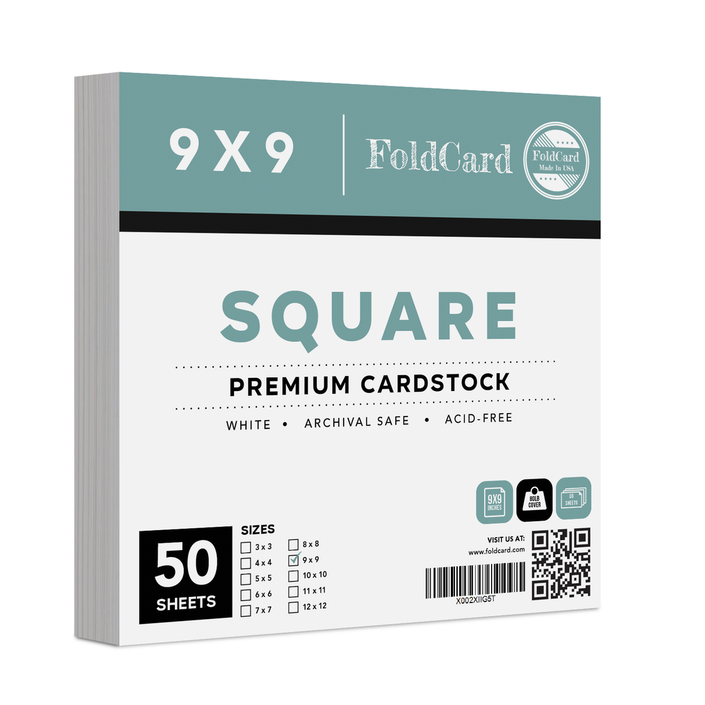 9 x 9 Square Cardstock, 80lb Cover White Thick Card Stock Paper