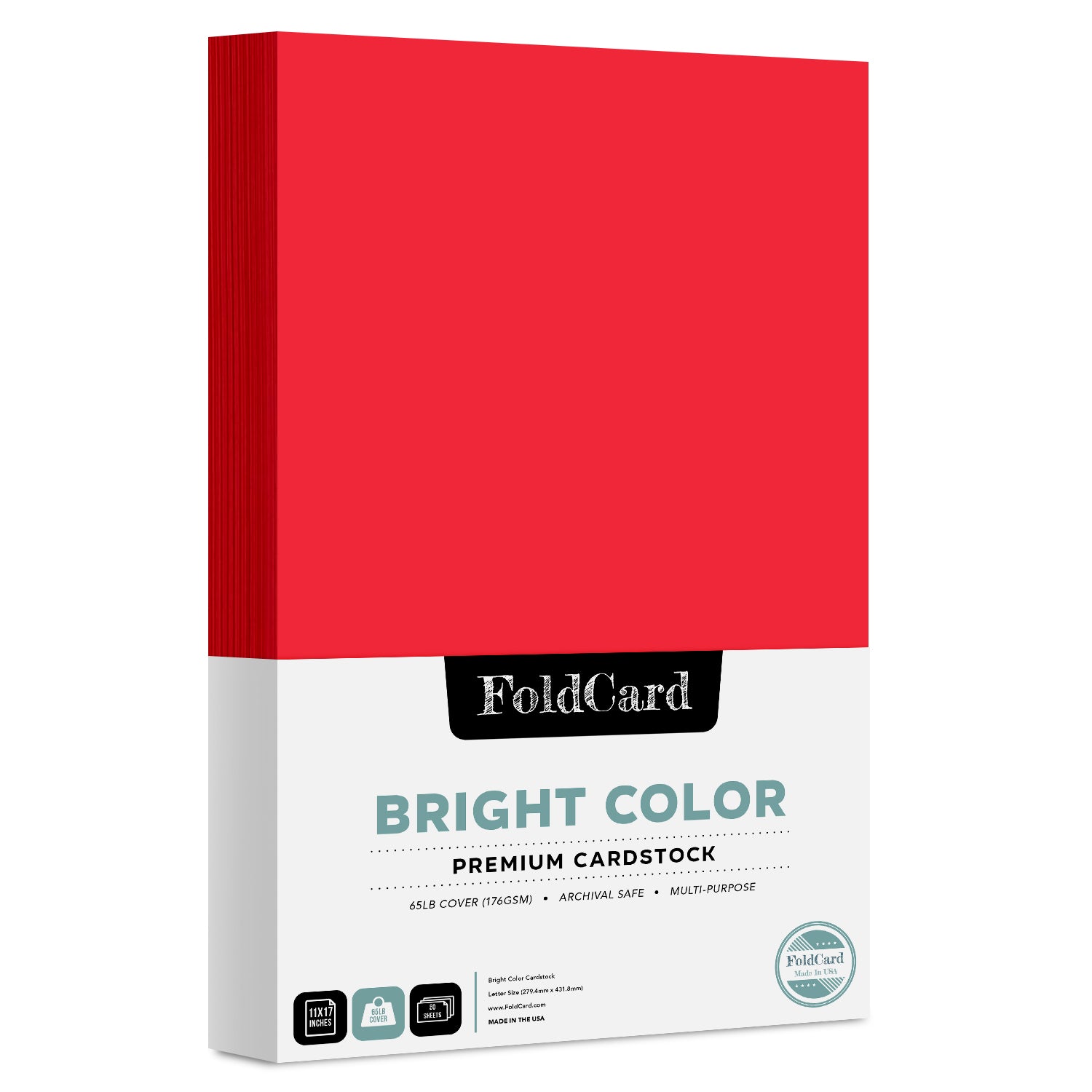 Color Card Stock Paper, 8.5 x 11, 50 Sheets per Pack - Ivory