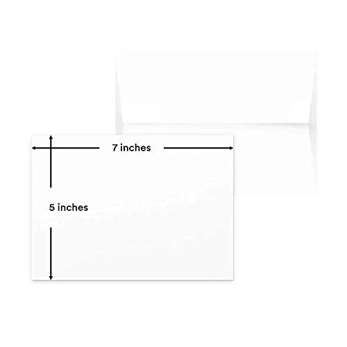 Blank White Note Cards and Envelopes - 5 x 7 - 100 per Pack